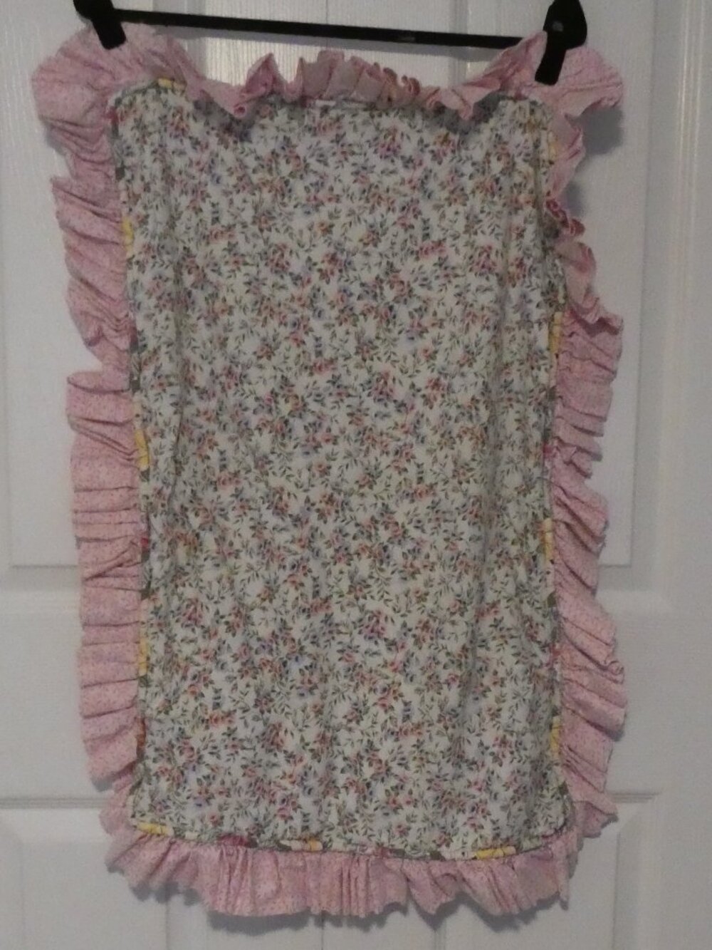 Vintage Cottagecore Floral Ruffle Pillow Sham Pink Shabby Chic Envelope Closure